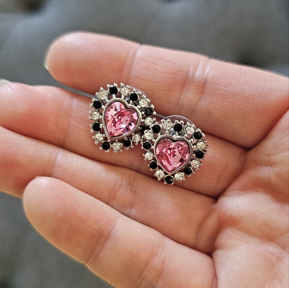 Pink heart earings - Picture 2 of 4